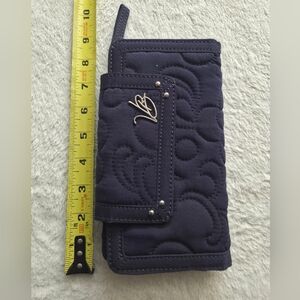 Vera Bradley Navy Quilted Zip Around Wallet